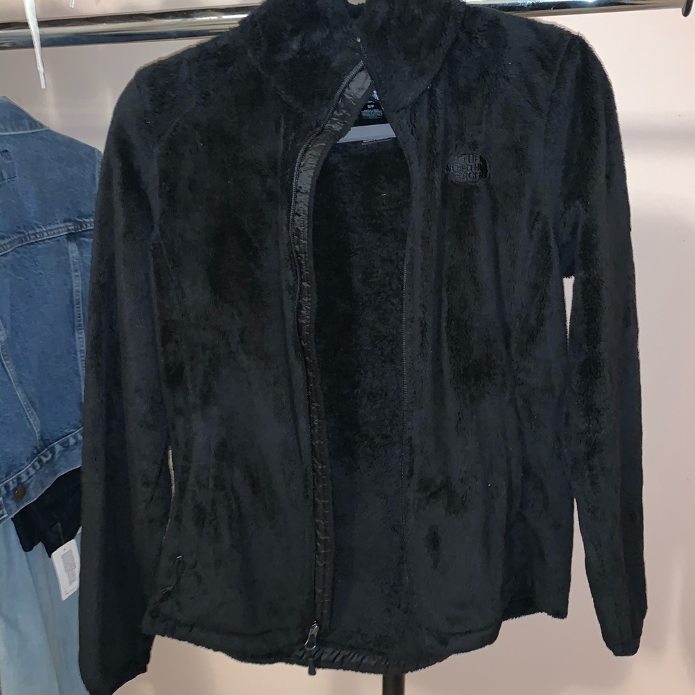 North Face fuzzy zip up jacket